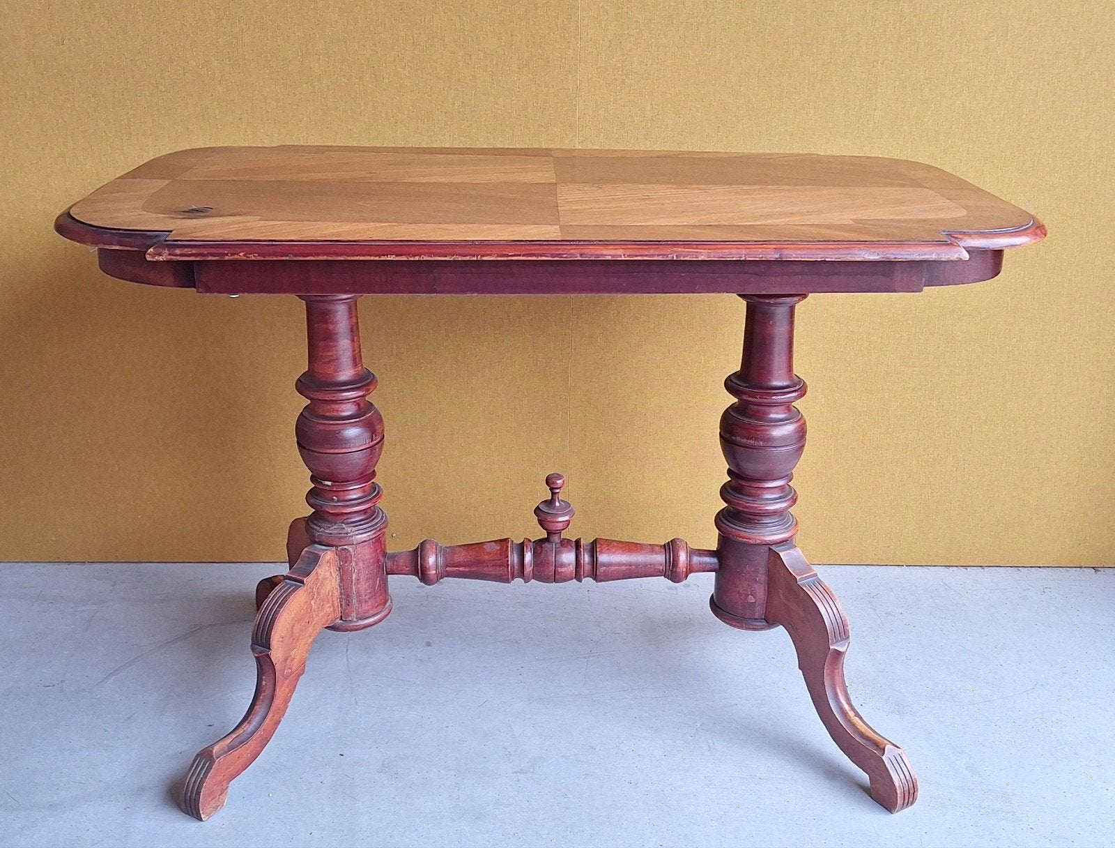 antieke mahonie houten spinkop tafel, sidetable, bijzettafel, Ophalen of Verzenden