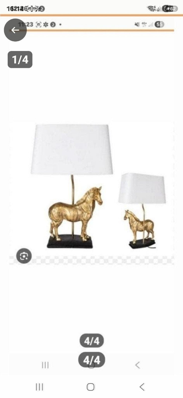 Prachtige tafellamp met een gedetailleerd goudkleurig paard, Ophalen of Verzenden, Nieuw, Rond