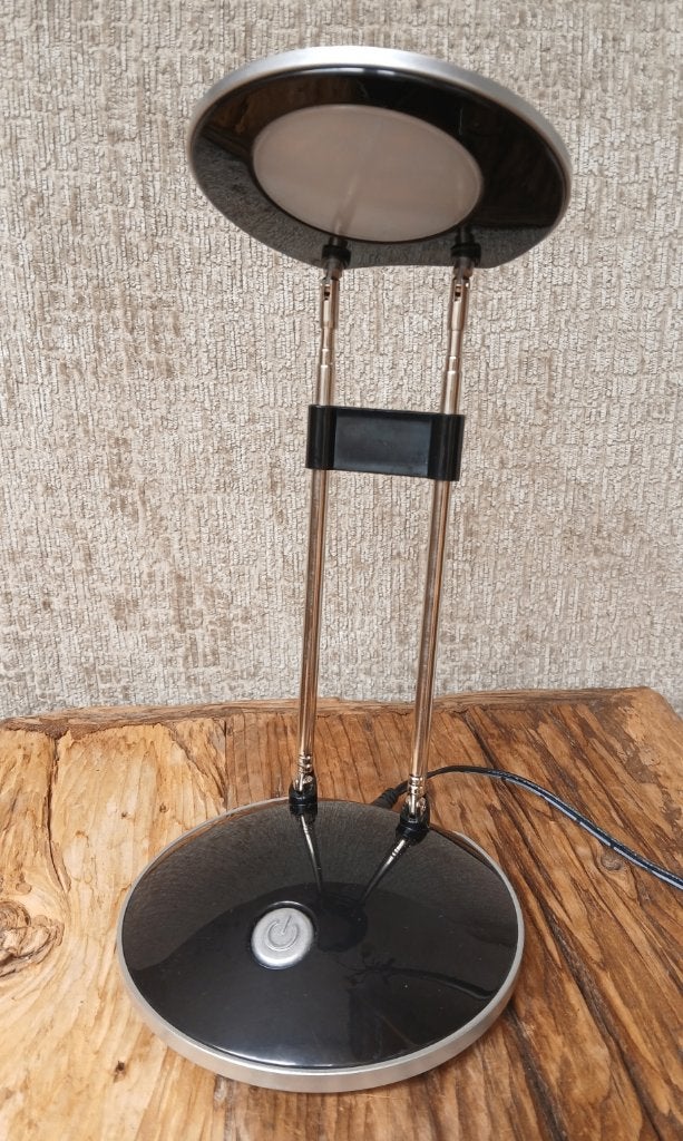 Tafellamp Discus zwart |kap Diameter 10 cm, Huis en Inrichting, Bureaulamp, Kunststof, Ophalen of Verzenden, Zo goed als nieuw
