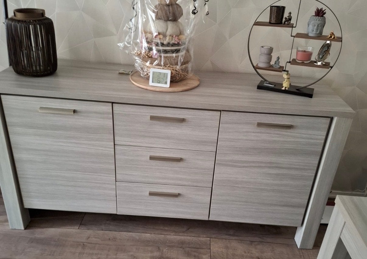 Complete Woonkamerset: Dressoir, TV-meubel, Salontafel, Eett, Ophalen, Gebruikt, 200 cm of meer, Vier personen