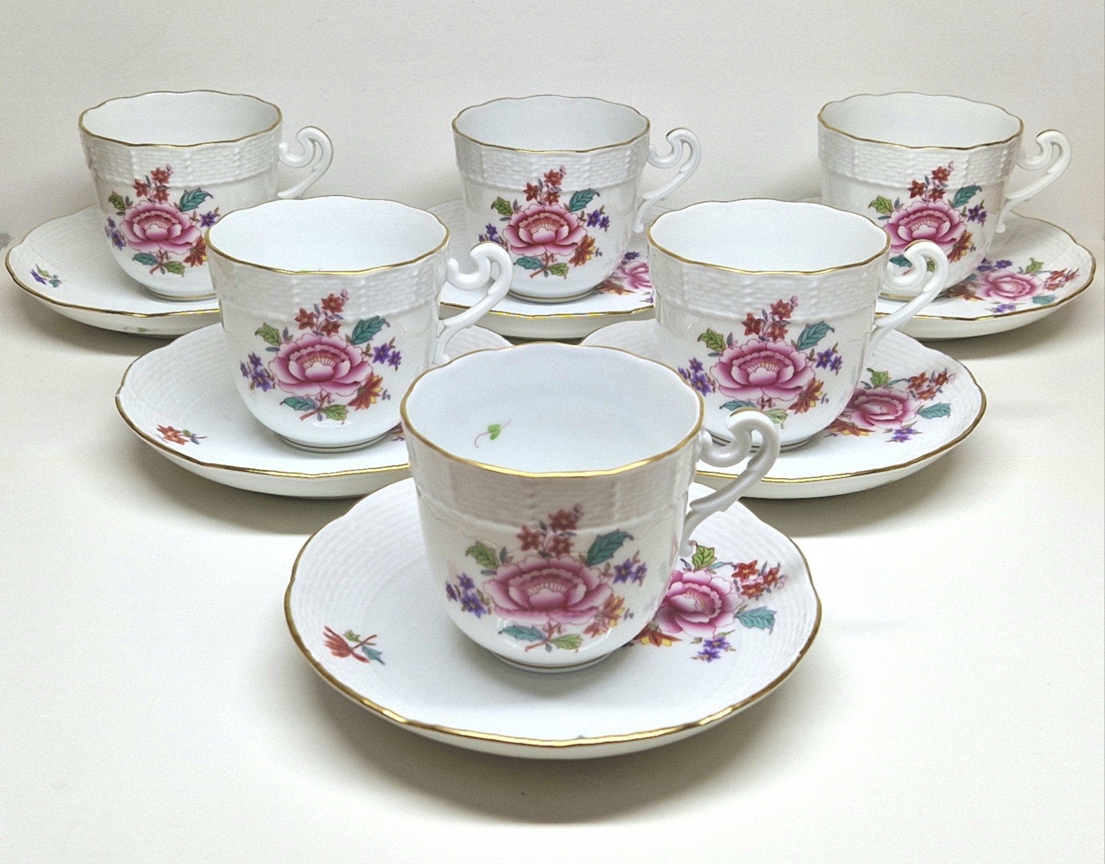 Herend koffieservies voor 6 Multicolor Nanking Bouquet decor, Ophalen