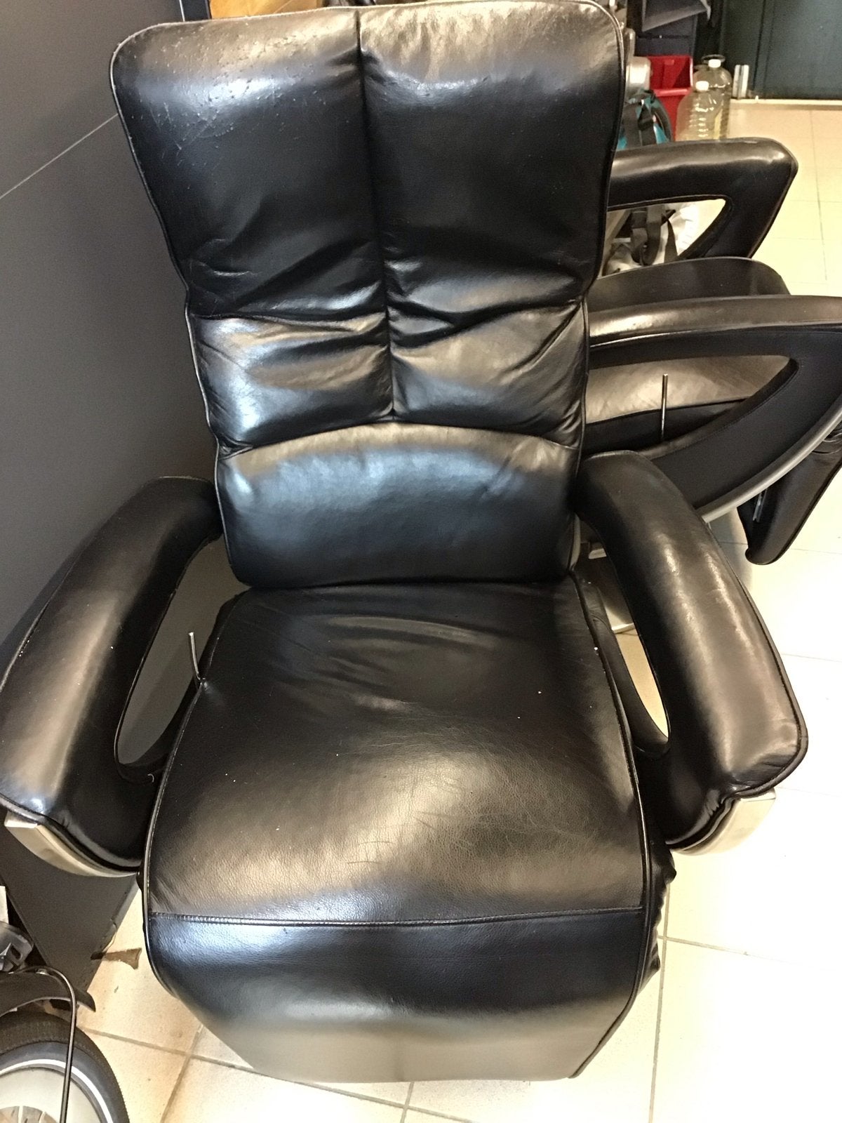2 lederen fauteuils van Prominent, Ophalen, Gebruikt, Leer, 75 tot 100 cm