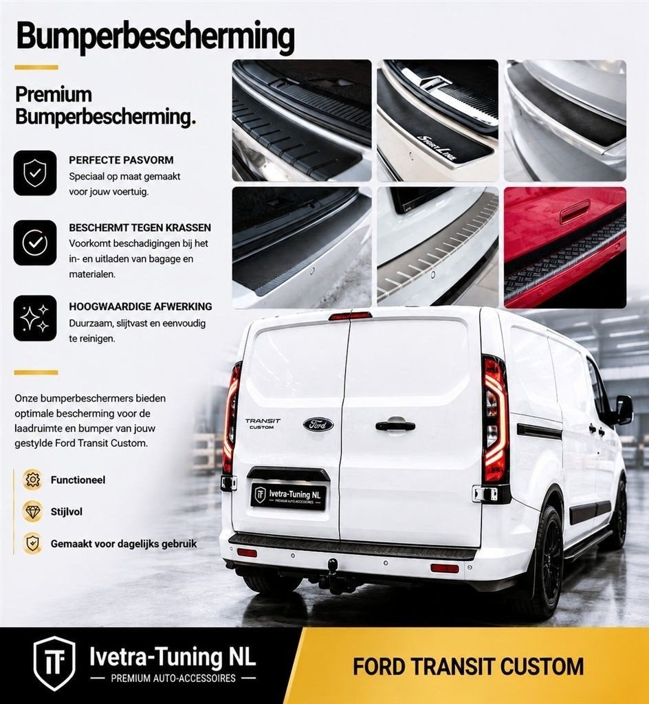 Bumperbeschermer Ford Transit Custom, Auto diversen, Tuning en Styling, Verzenden, Ivetra-Tuning NL, Info@ivetra-tuning.nl | www.ivetra-tuning.nl