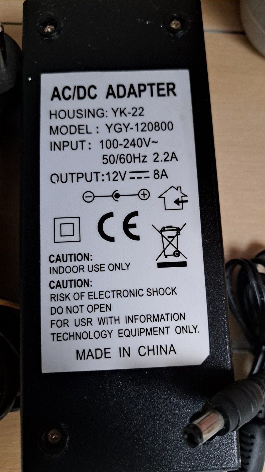 AC/DC Adapter YGY-120800 - 12V 8A Oplader, Ophalen of Verzenden