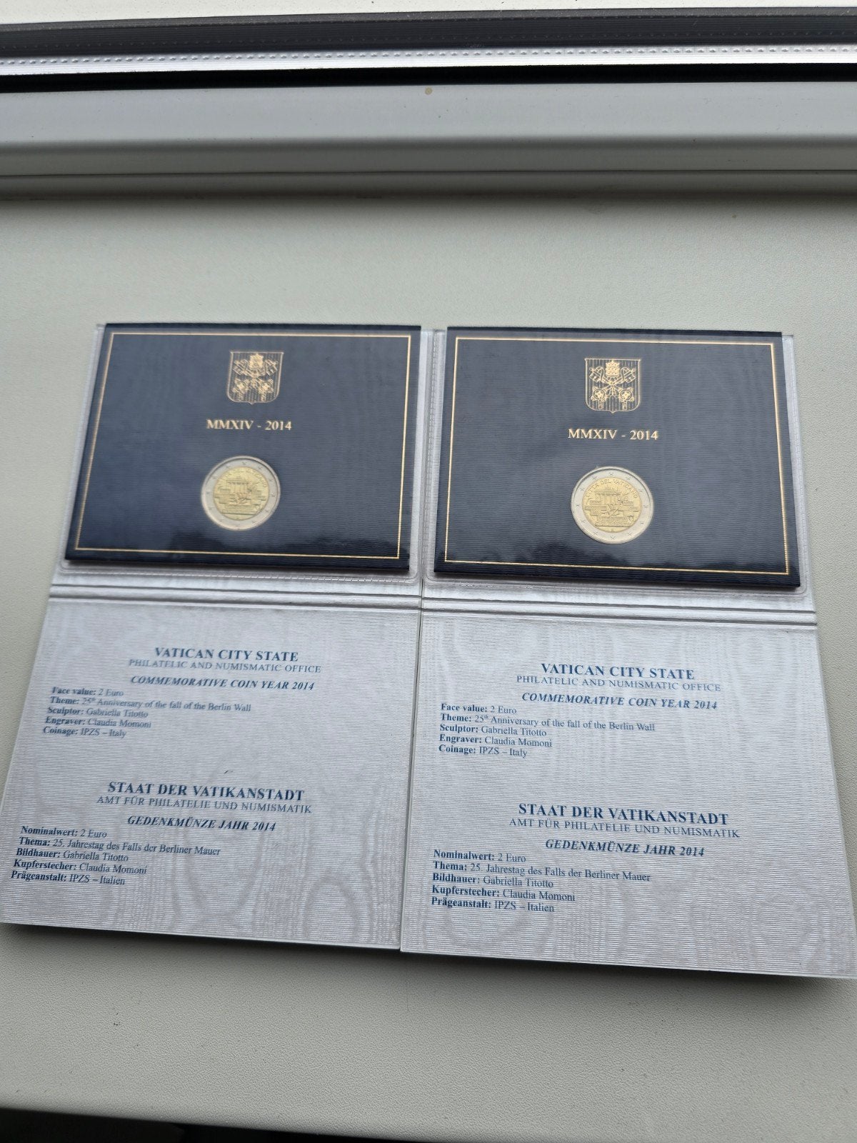 Vaticaan Val Berlijnse Muur 2014, Ophalen of Verzenden, Vaticaanstad, 2 euro, Setje