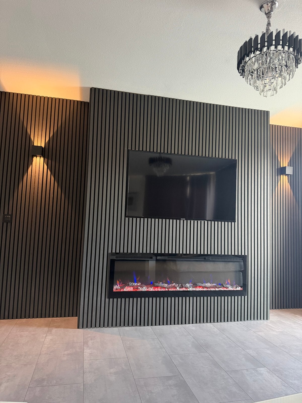 Complete Cinewall met elektrische sfeerhaard, Huis en Inrichting, Haarden, Ophalen, Nieuw, Inbouwhaard, Elektrische haard