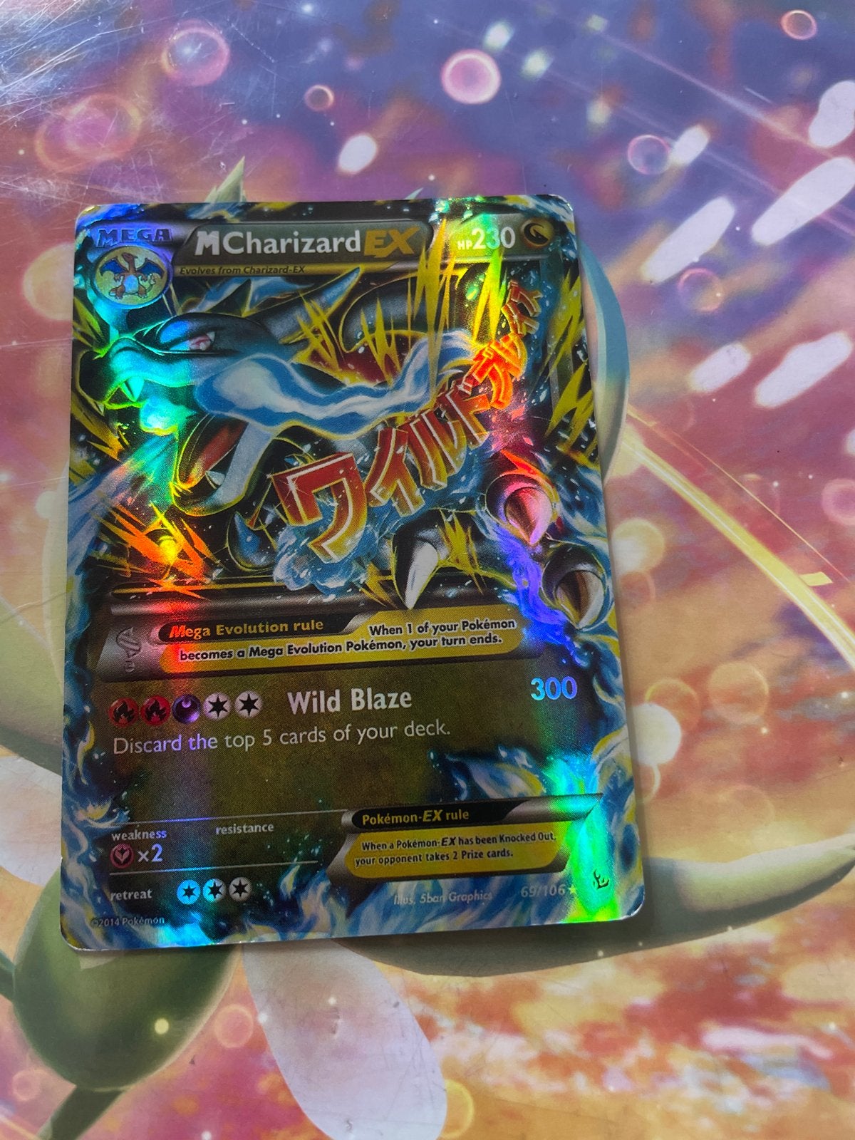 Pokémon M Charizard EX 230 HP Foil Kaart 69/106, Ophalen of Verzenden, Gebruikt, Losse kaart, Foil