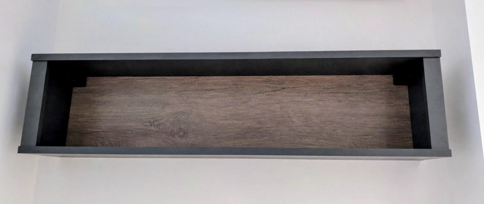 Wandkast - Zwart/Hout ( Industrieel Landelijk ), Ophalen, Met plank(en), Zo goed als nieuw, Minder dan 150 cm