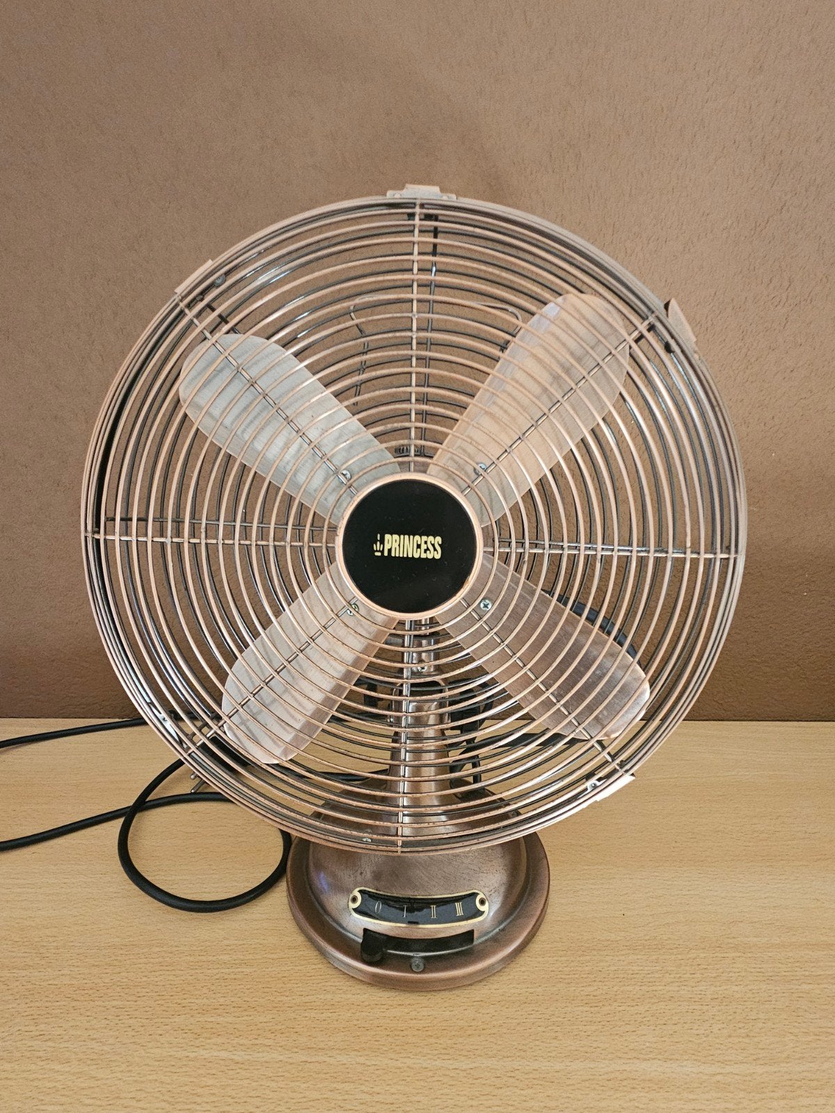 Princess 12" Antique Fan ventilator Zwart/Koper - 4,5 kg, Ophalen of Verzenden, Gebruikt