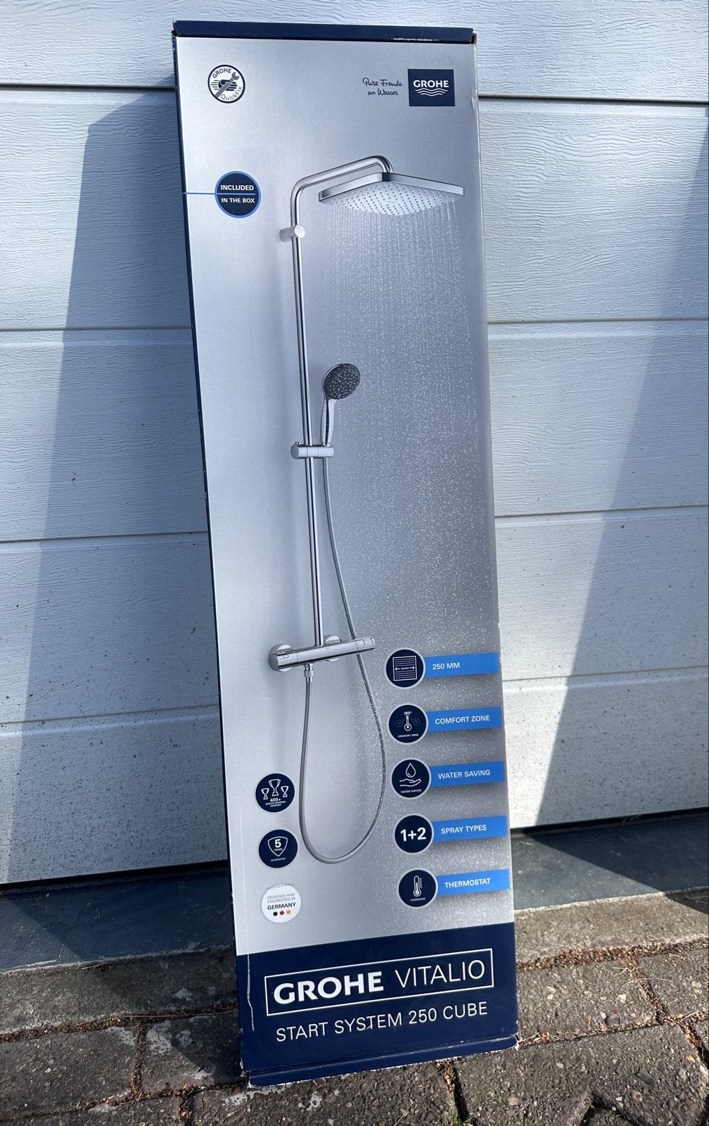 Grohe Vitalio Start System 250 Cube Regendouche, Doe-het-zelf en Verbouw, Sanitair, Ophalen of Verzenden, Nieuw, Chroom, Douche
