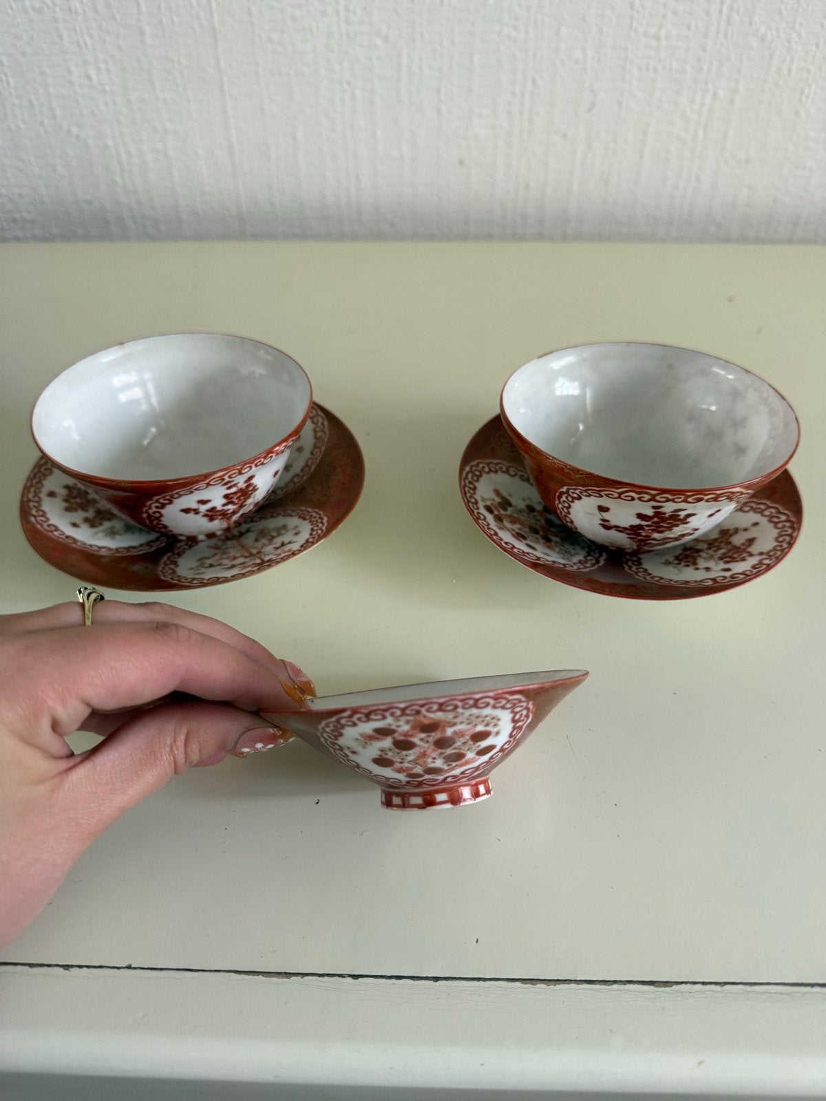 Japanse Kutani theekopjes met schoteltjes, Ophalen