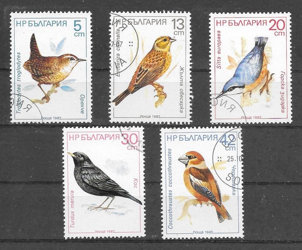 Bulgarije 1987  Vogels, Verzenden, Overige landen, Gestempeld