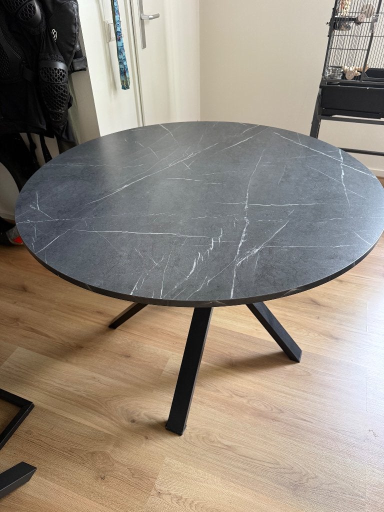 Eettafel IKEA MARIEDAMM marmer look, Huis en Inrichting, Tafels | Eettafels, Ophalen, Marmer, 100 tot 150 cm, Rond