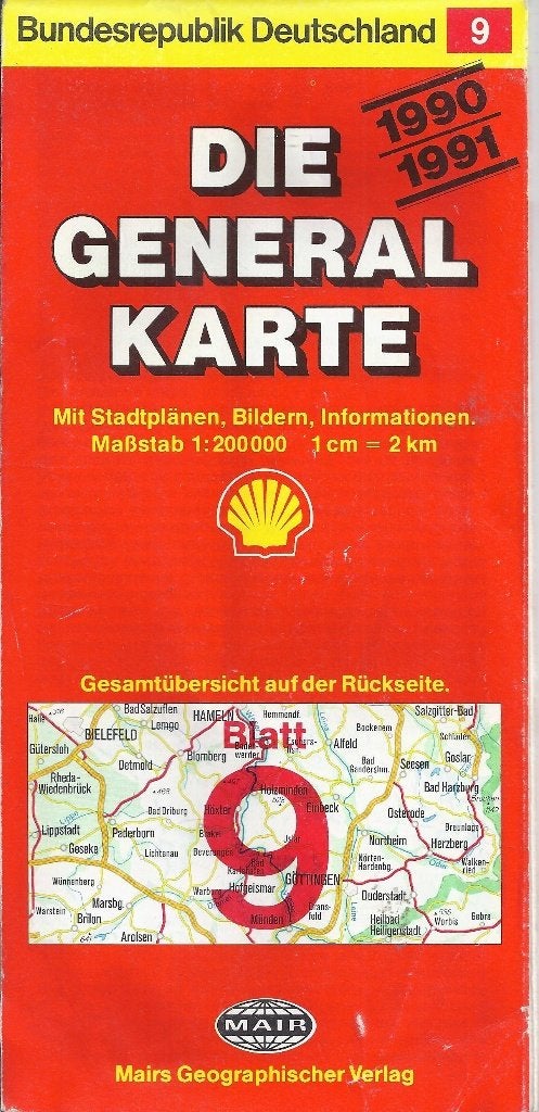 plattegrond duitsland omgeving gottingen bielefeld, Gelezen, Ophalen of Verzenden, Landkaart, Duitsland