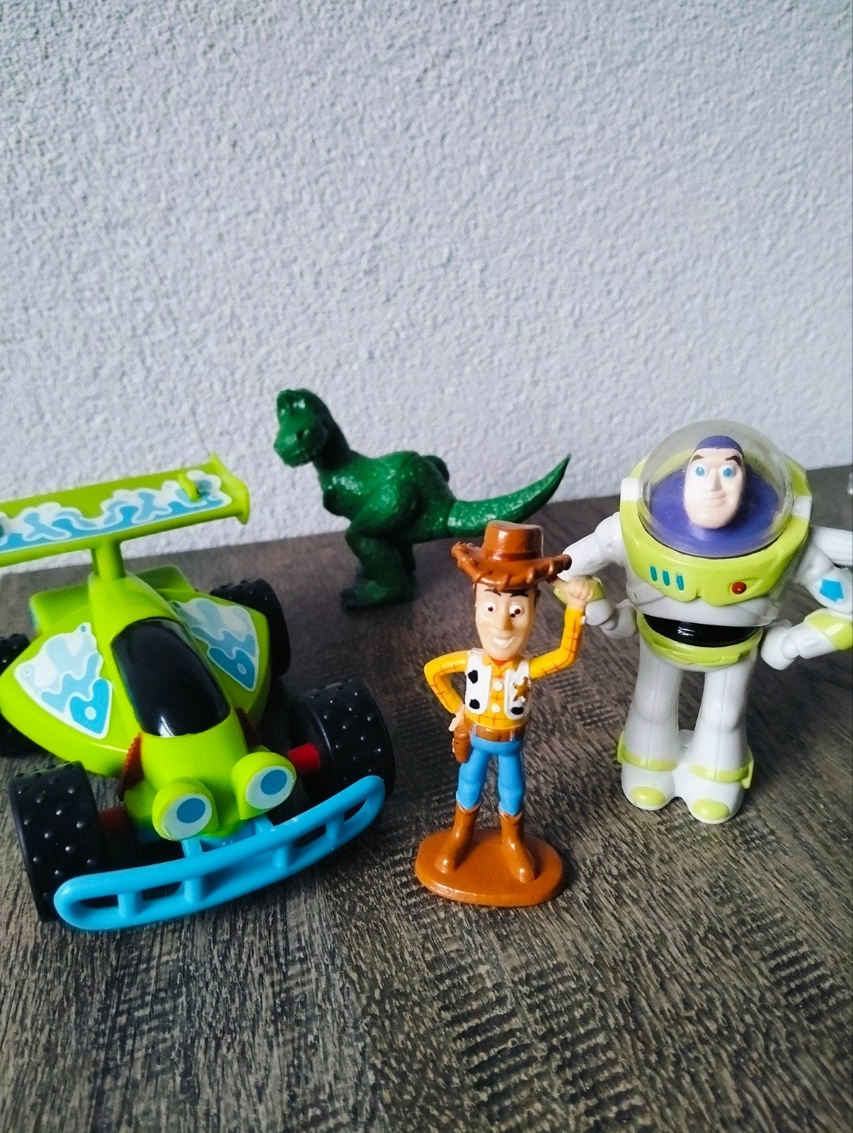 Toy Story Figuren Set: Buzz, Woody, Rex en RC Auto, Ophalen of Verzenden, Gebruikt