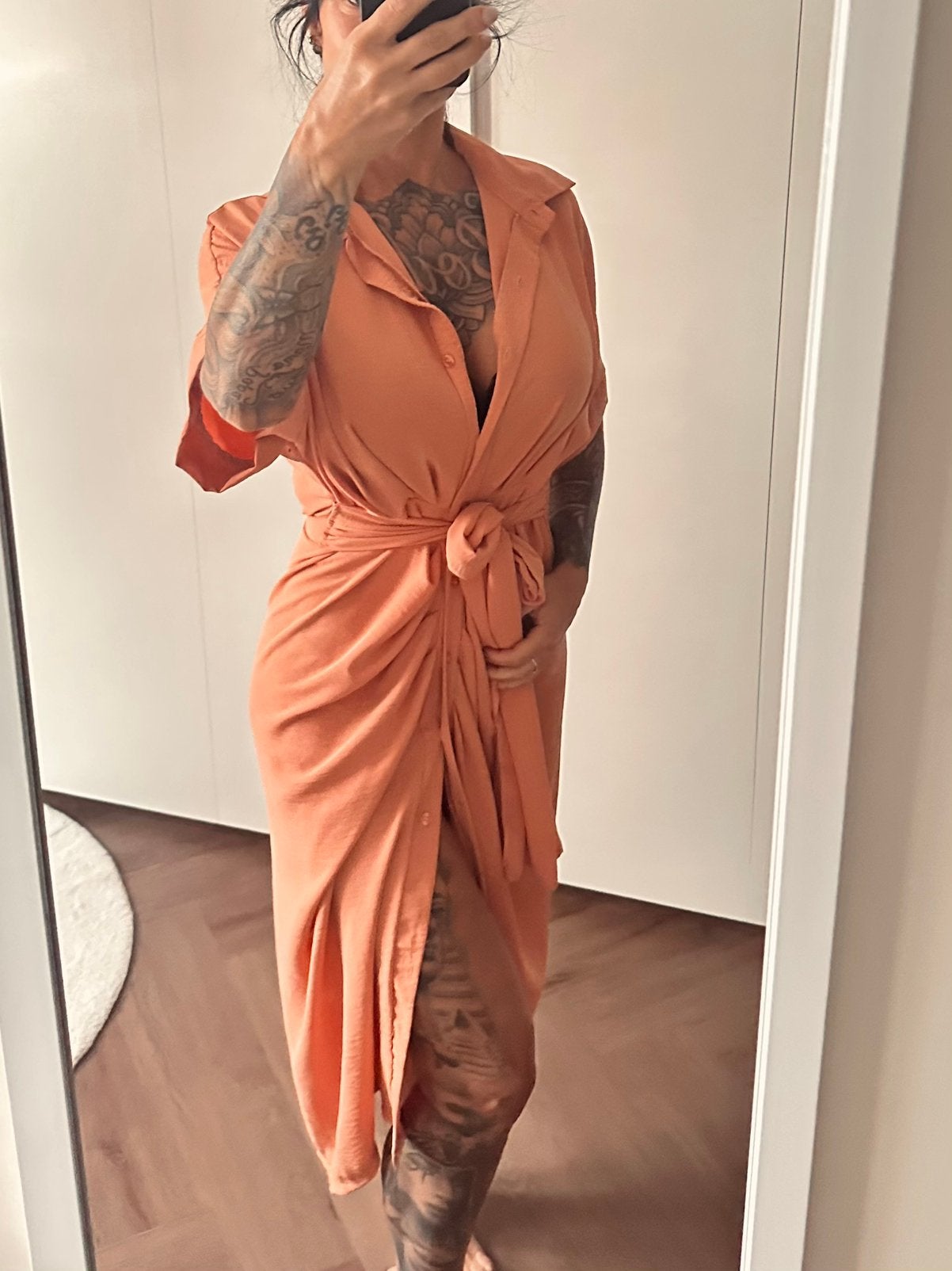 Jurk zalm oranje/roze maat 38, Kleding | Dames, Maat 38/40 (M), Ophalen of Verzenden, Zo goed als nieuw, Roze