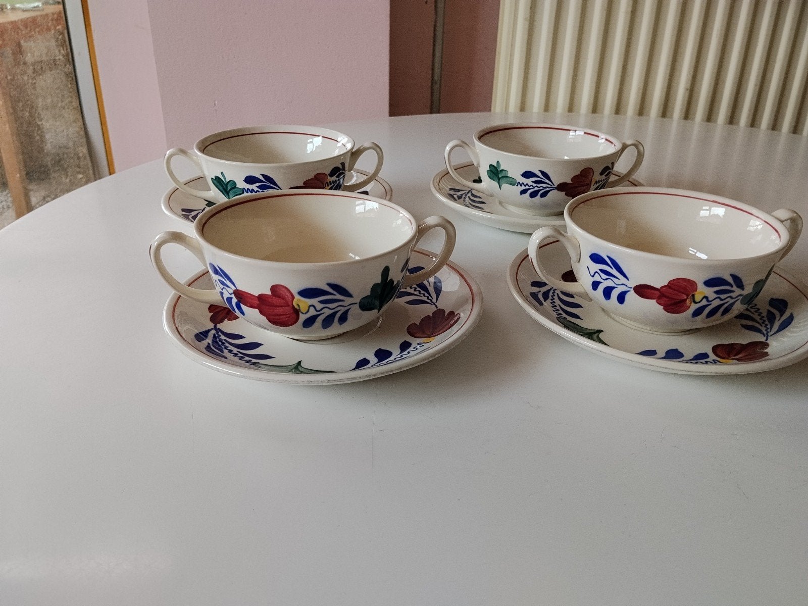 Boch Boerenbond soepkommen met borden (4 stuks), Ophalen of Verzenden