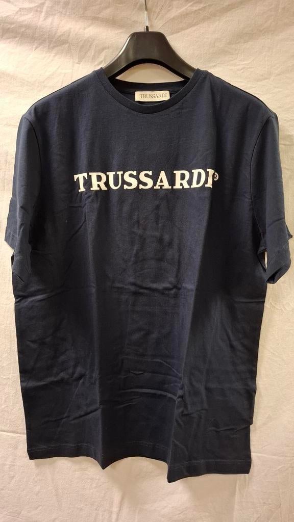 Trussardi T-shirt Donkerblauw Maat L, Ophalen of Verzenden, Zo goed als nieuw, Blauw