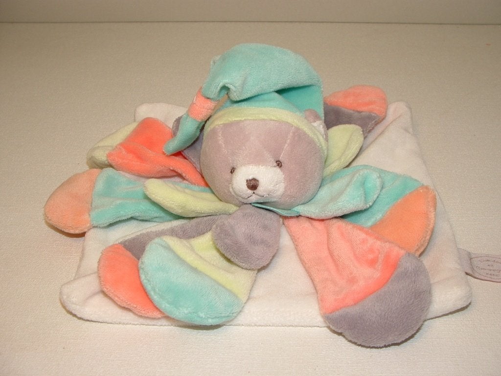 DOUDOU ET COMPAGNIE BEER KNUFFELDOEK WIT/GRIJS MET, Ophalen of Verzenden, Nieuw, Overige typen