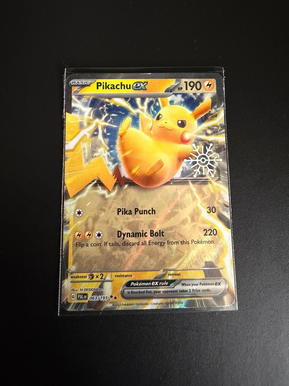 ️ Pikachu ex 063/193 Snowflake Stamp – Paldea Evolved, Ophalen of Verzenden, Zo goed als nieuw