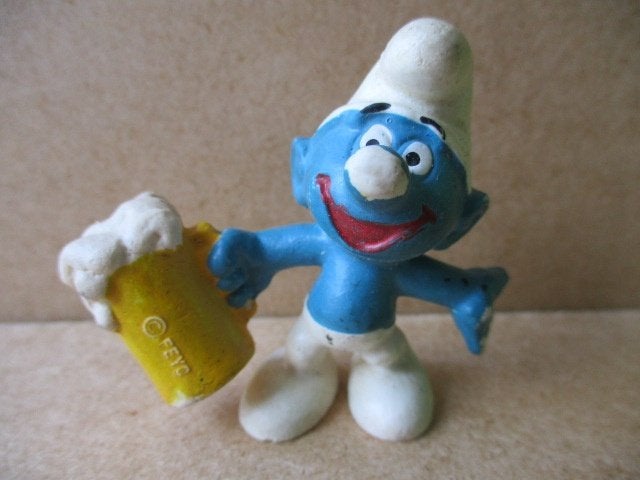 adv10784 smurfen poppetje 9, Ophalen, Smurfen, Gebruikt, Beeldje of Figuurtje
