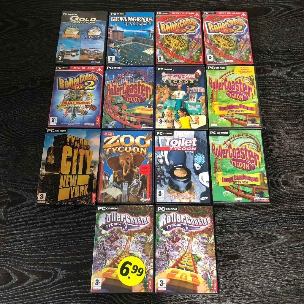 Partij 1 PC CD-ROM Games - Tycoon Spellen, Spelcomputers en Games, Games | Pc, Gebruikt, 1 speler, Ophalen of Verzenden, Vanaf 3 jaar