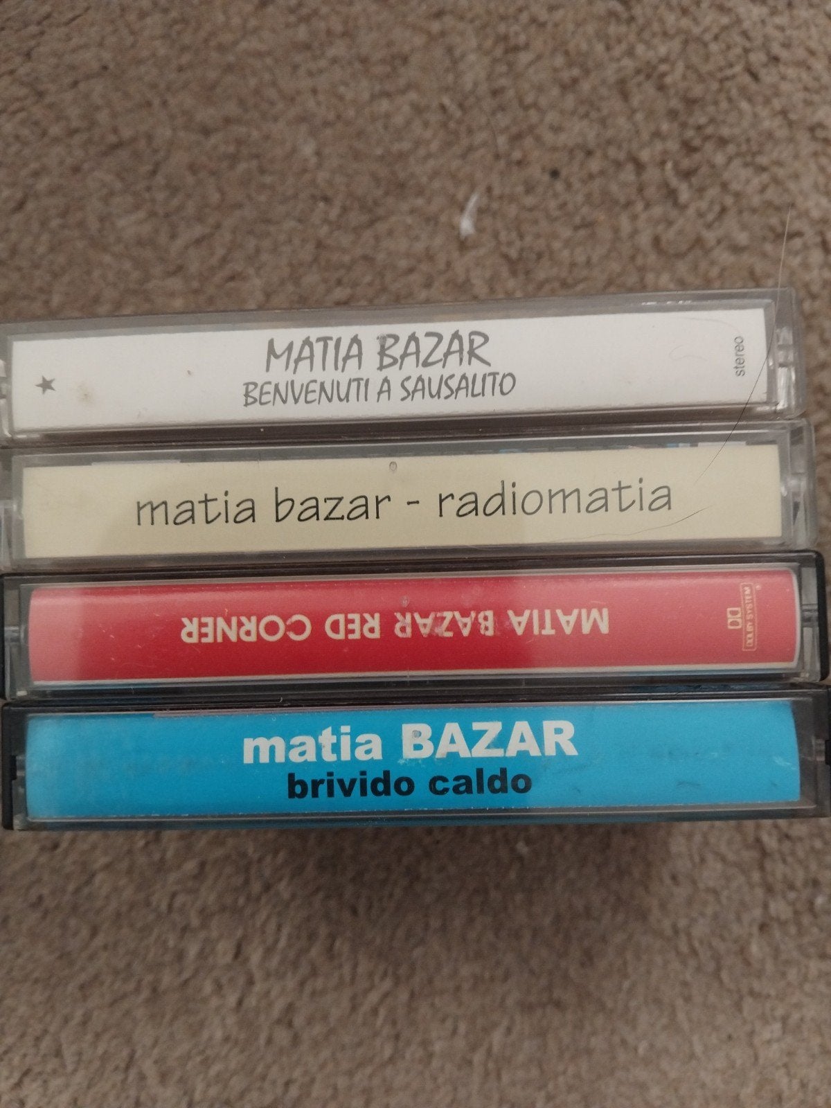 4 cassettes ITALIAANSE BAND MATIA BAZAR, Cd's en Dvd's, Cassettebandjes, Ophalen of Verzenden, Gebruikt, Overige genres, 1 bandje