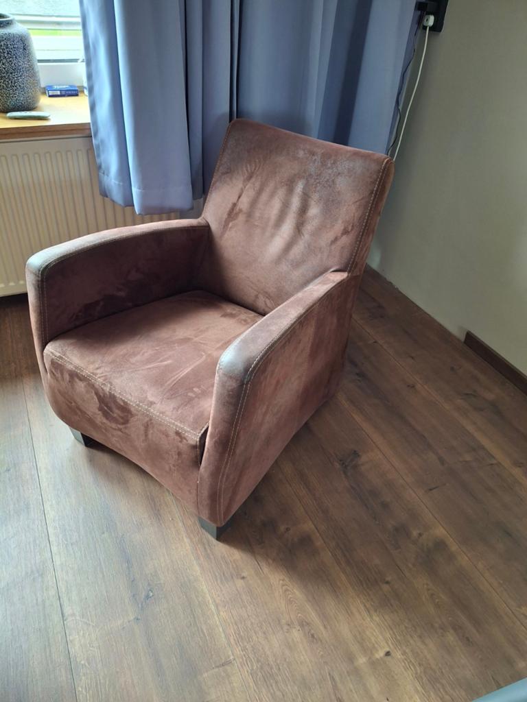 Heerlijk zittende bruine fauteuil, Ophalen of Verzenden, Minder dan 75 cm, 50 tot 75 cm