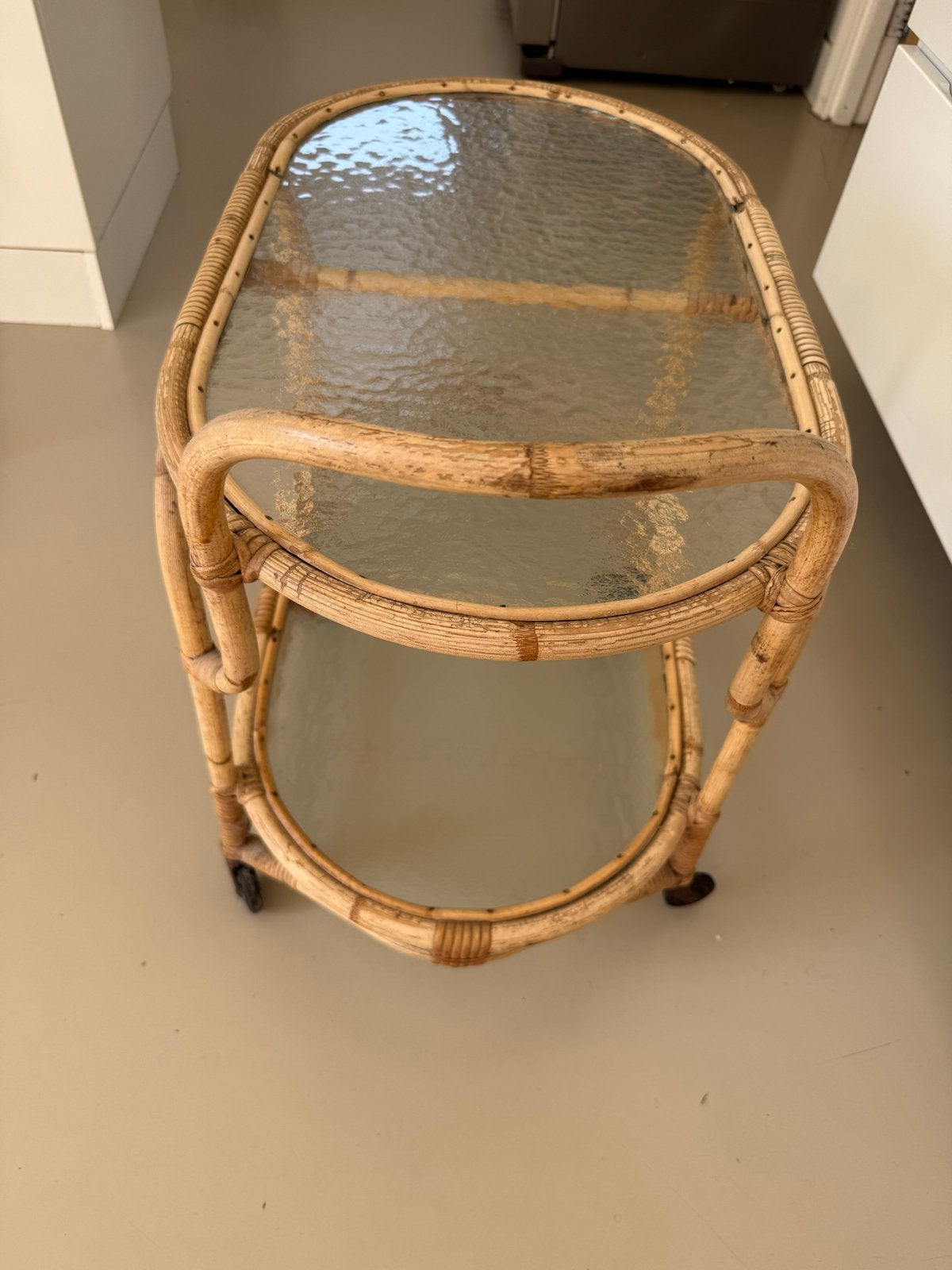 Vintage theewagen trolley bamboe Rohé 67x40x50 cm, Ophalen