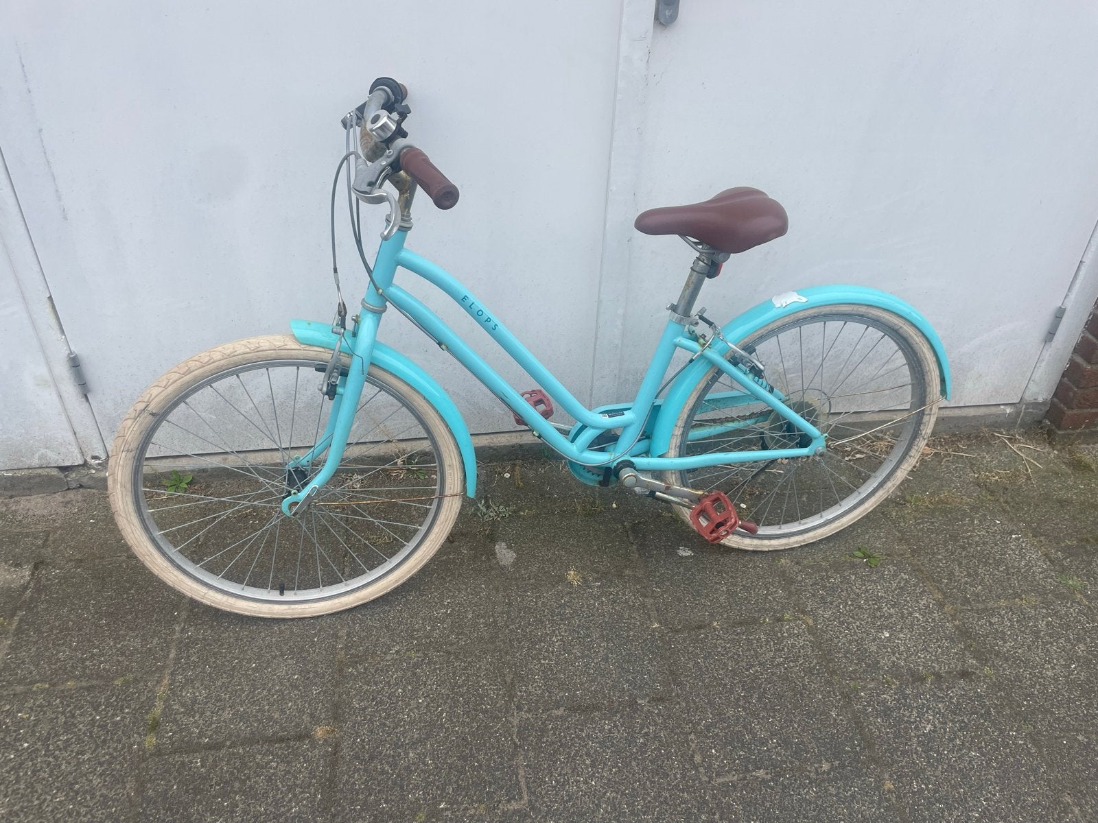 Turquoise Elops stadsfiets - Gebruikt, Ophalen, Gebruikt, 20 inch, Handrem