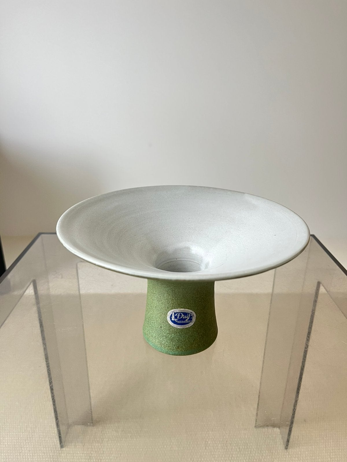 Duif’s keramiek ikebana vaasje groen, Antiek en Kunst, Ophalen of Verzenden