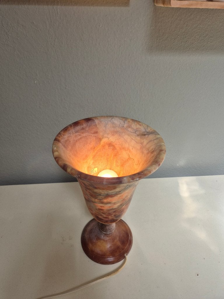 Onyx / Albast tafellamp LS Verlichting – model Angola bruin, Huis en Inrichting, Lampen | Tafellampen, Gebruikt, Overige merken