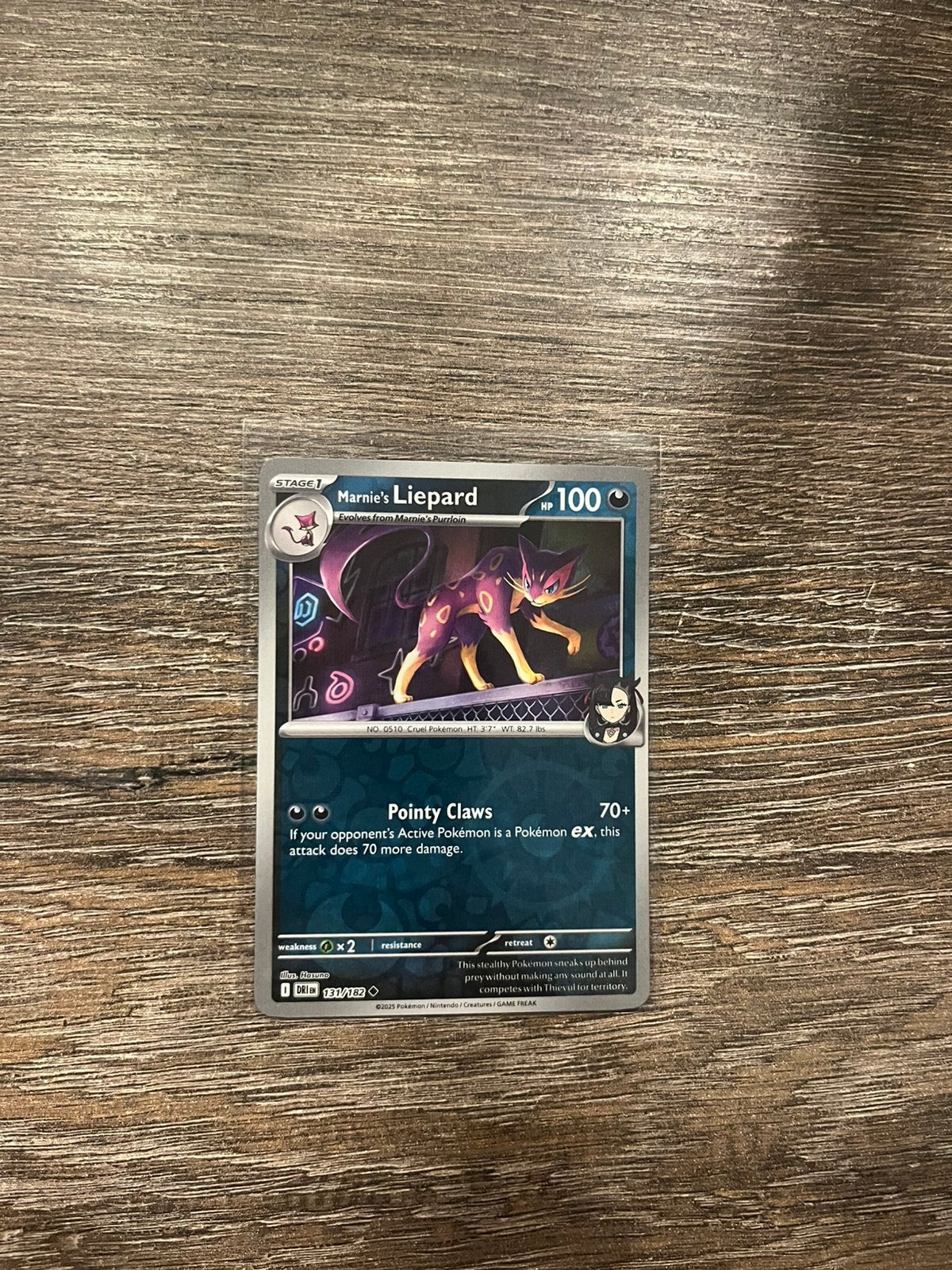 Marnie’s Liepard DRI 131/182 reverse holo, Ophalen of Verzenden, Zo goed als nieuw