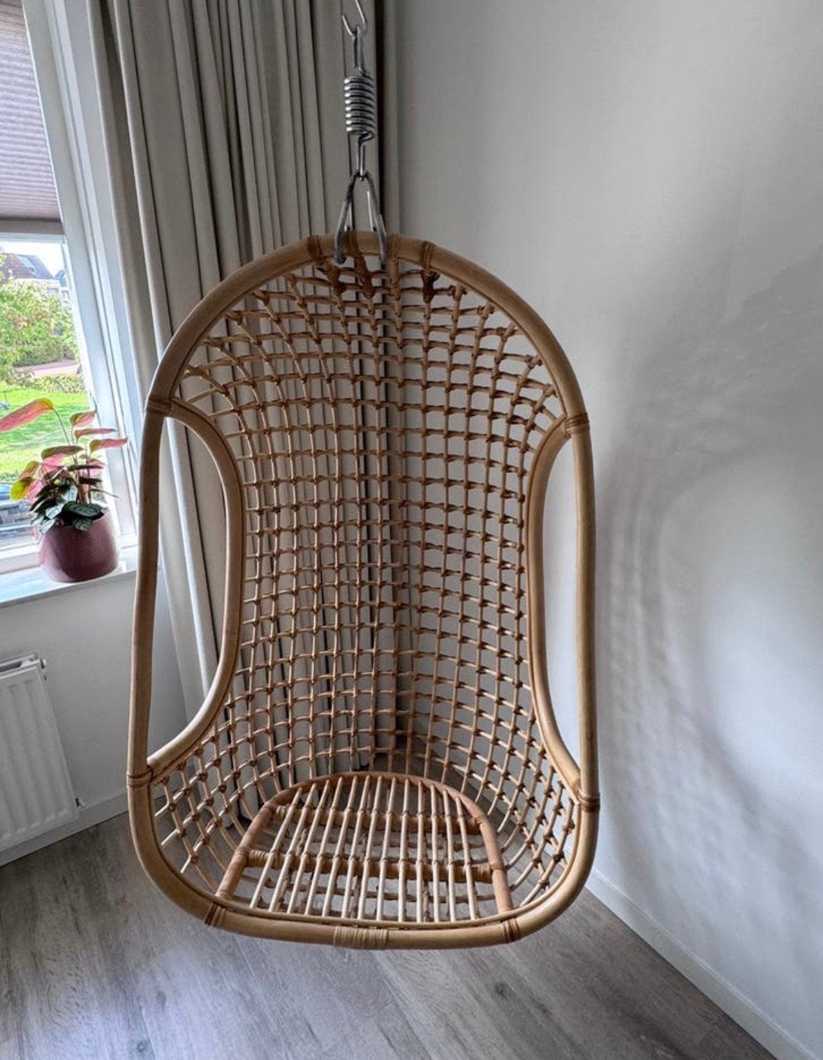 Rotan hangstoel - HK Living, Huis en Inrichting, Ophalen, Bruin, Riet of Rotan, Zo goed als nieuw