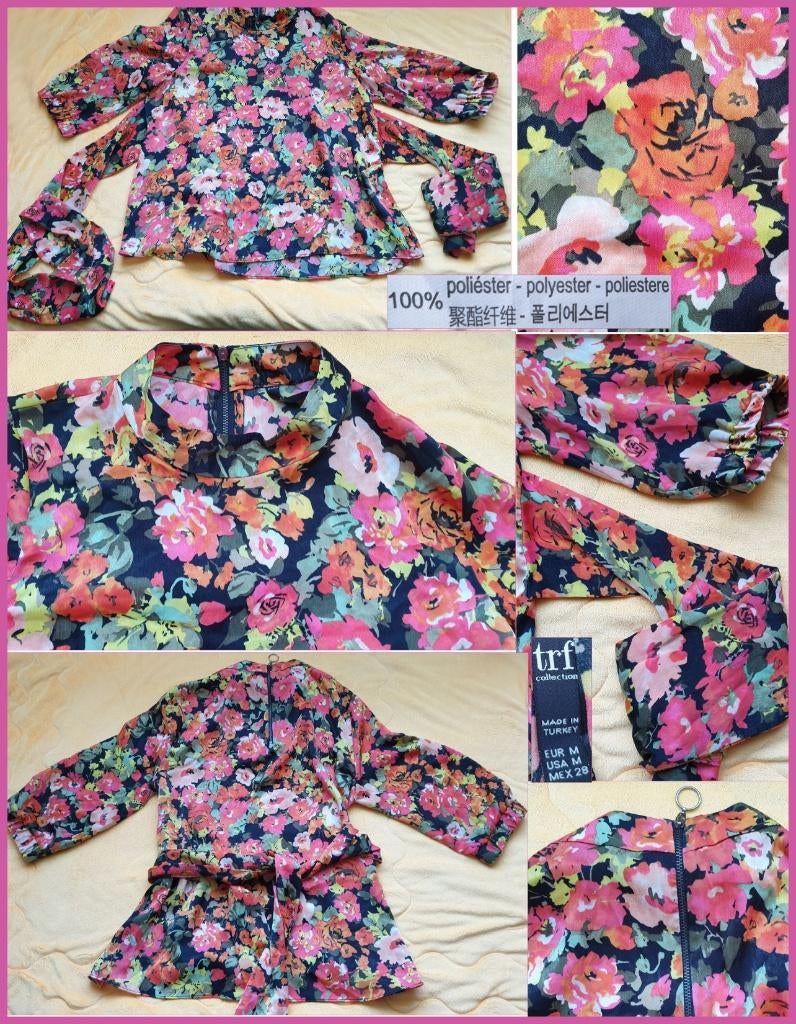 ZARA gebloemde design blouse maat M nieuw, Maat 38/40 (M), Overige kleuren, Zara, Nieuw