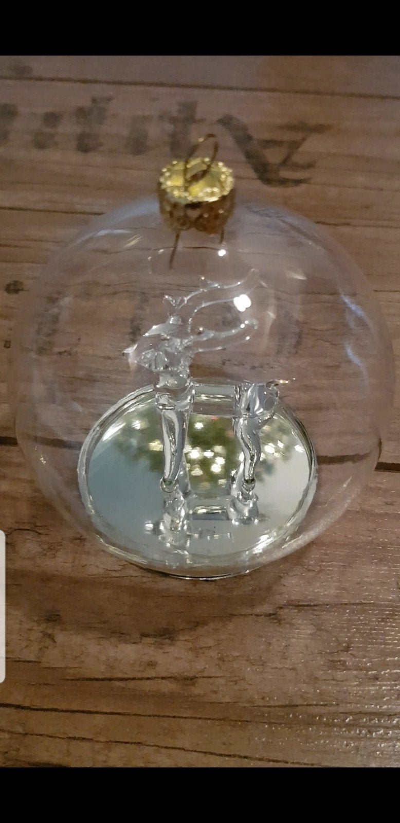 glazen kerstbal hert in kerstbal van glas, Ophalen of Verzenden, Nieuw