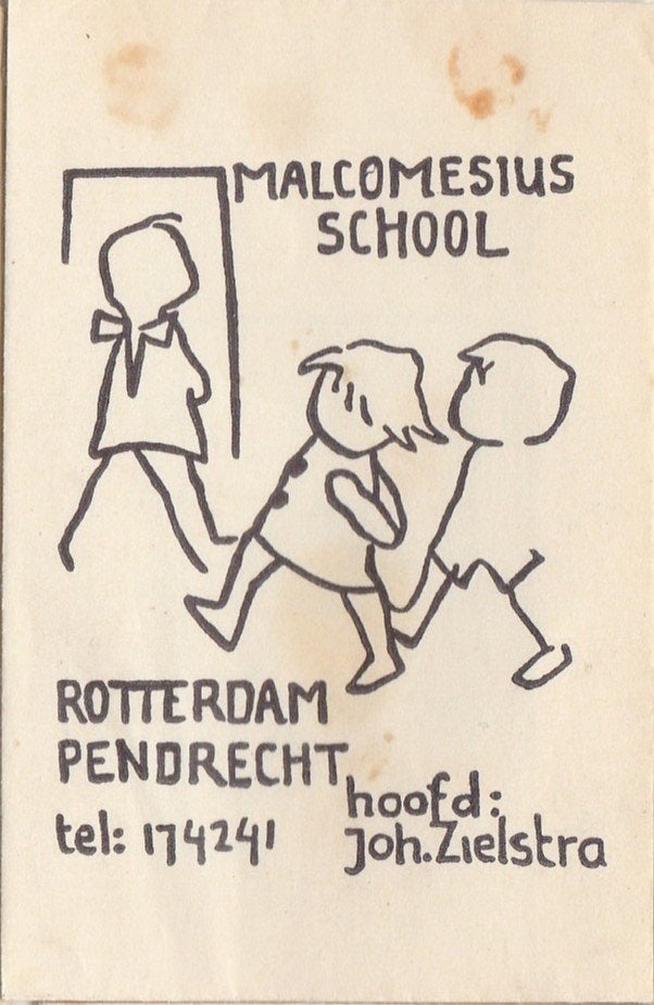 Malcomesius School Rotterdam Pendrecht - hoofd Joh. Zielstra, Verzamelen, Ophalen of Verzenden