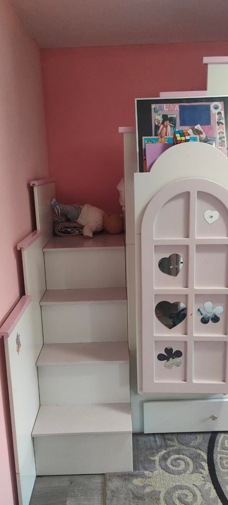 stapelbed voor kinderen, Ophalen, 90 cm, Eenpersoons, Wit