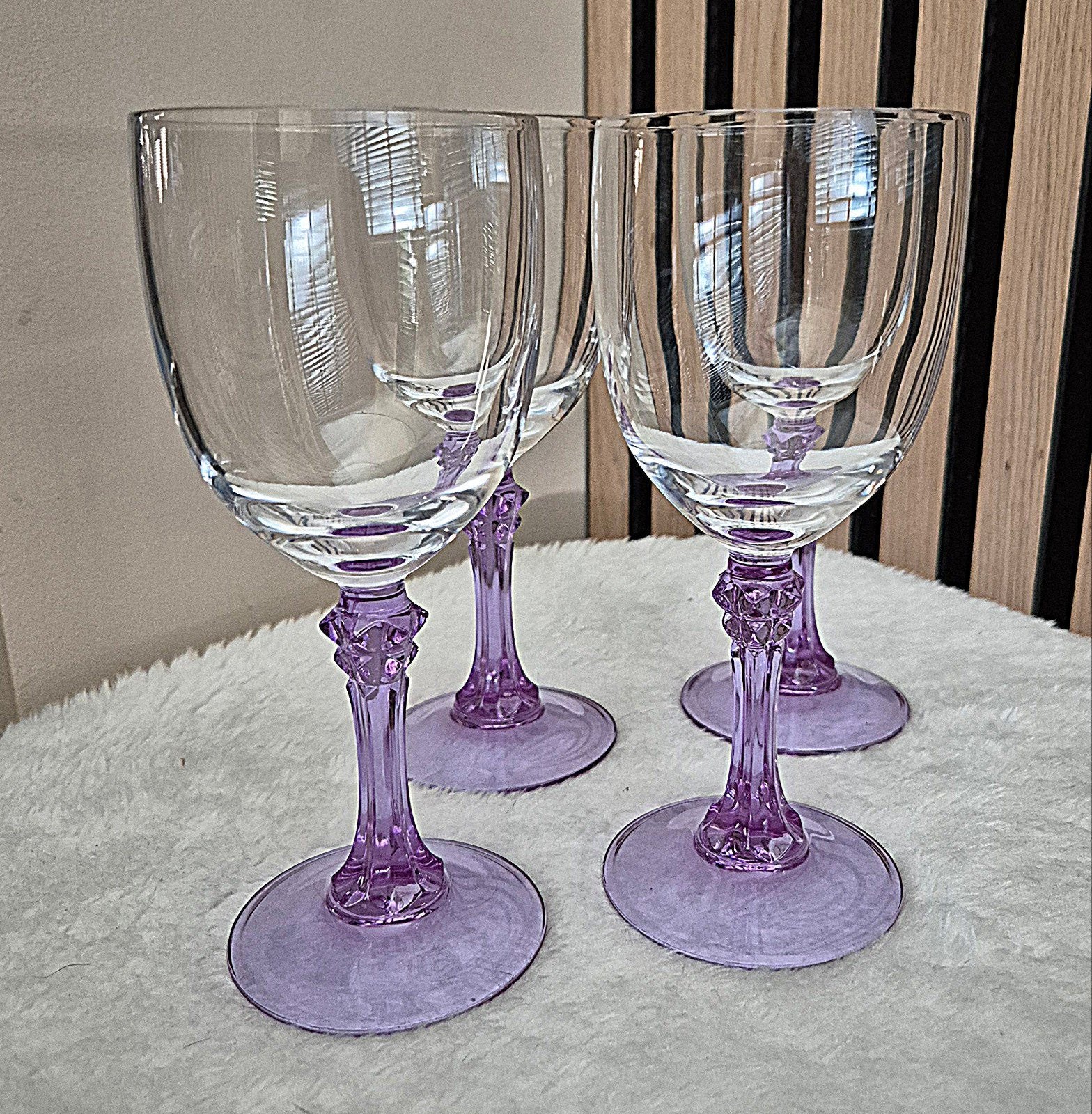 4 Cristal d'Arques Lude Lilas (water) wijnglazen, Ophalen of Verzenden, Nieuw, Overige typen