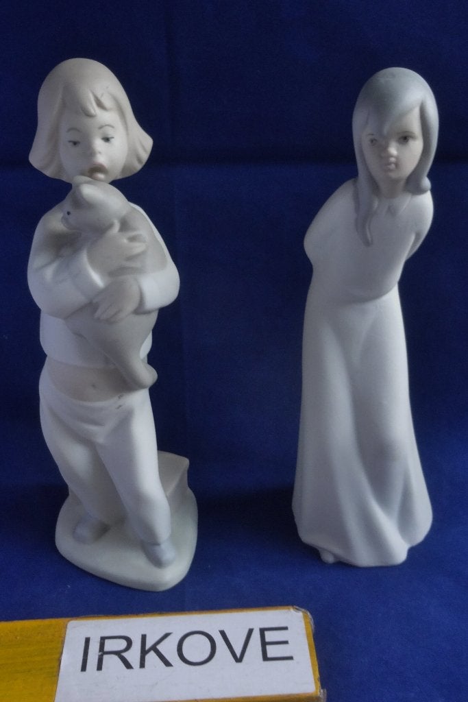 TWEE LIEVE BISCUIT BEELDJES * Pastel *, Verzenden, Zo goed als nieuw, Porselein, Beeldje(s)
