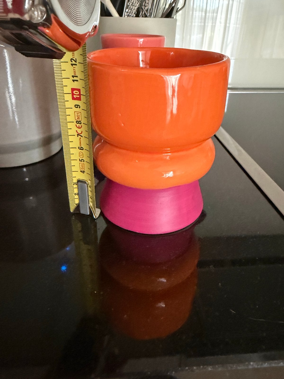 Bloempot - binnen/buiten - oranje paars, Ophalen, Overige materialen, Gebruikt, Rond