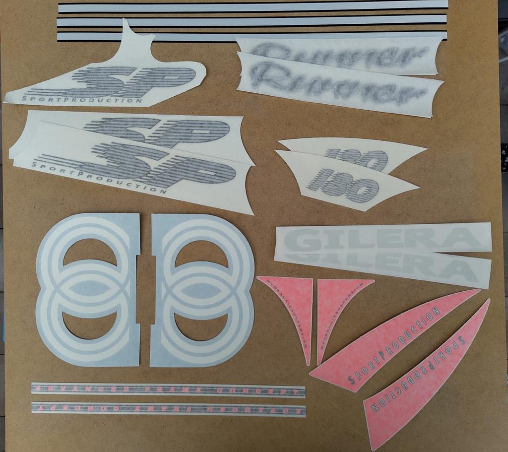 Stickerset Gilera Runner fluo rosso, Ophalen of Verzenden