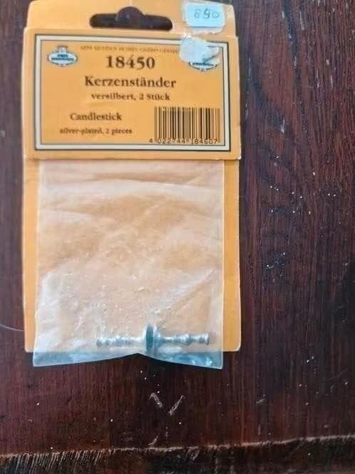 Mini Mundus Miniatuur Kandelaars - Verzilverd (2 stuks), Ophalen of Verzenden