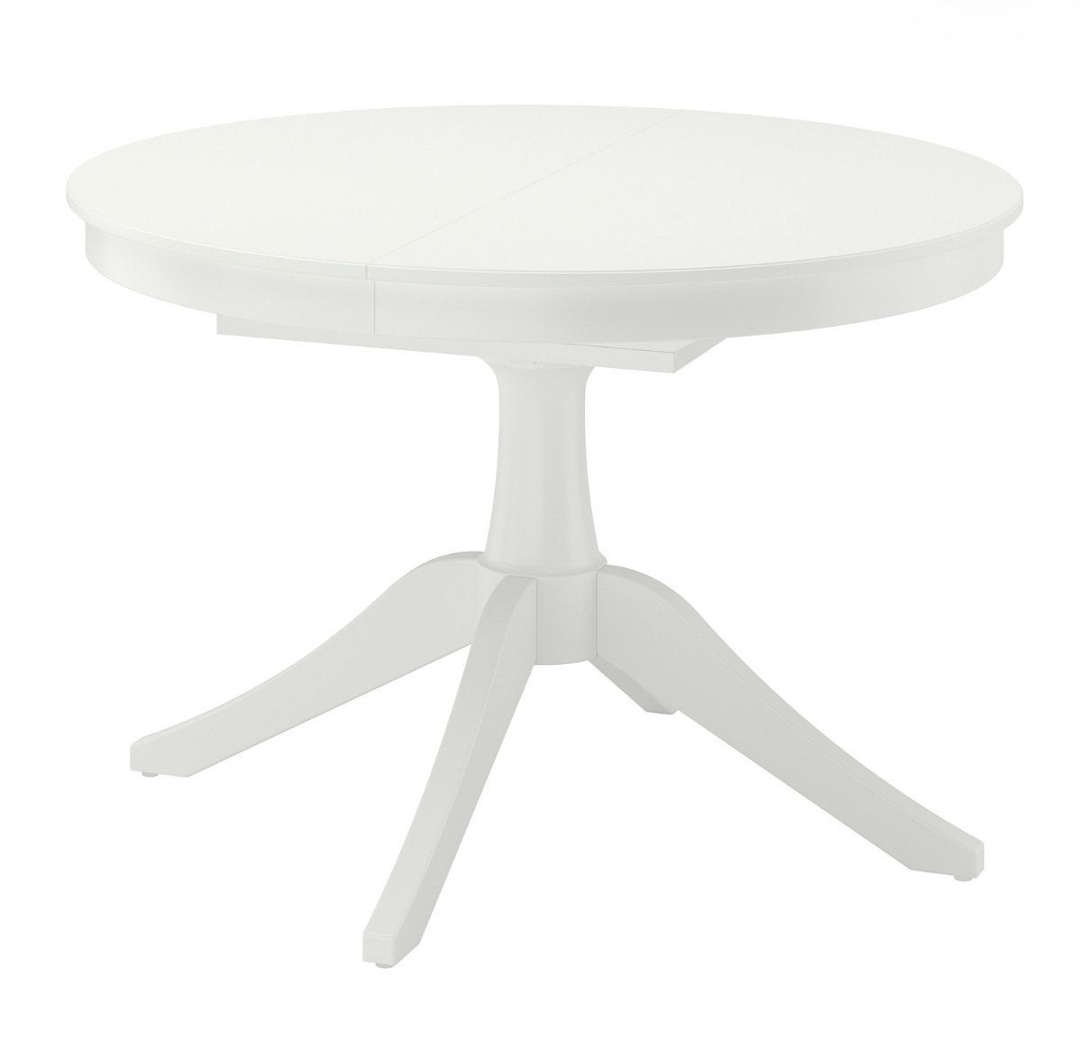 Uitschuifbare Ikea ronde eettafel (incl. 4 eetstoelen), Ophalen, Gebruikt, Rond, 100 tot 150 cm