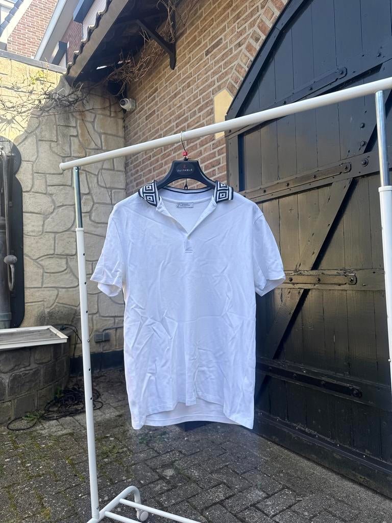 Versace Polo M, Ophalen of Verzenden, Gedragen, Maat 48/50 (M), Wit