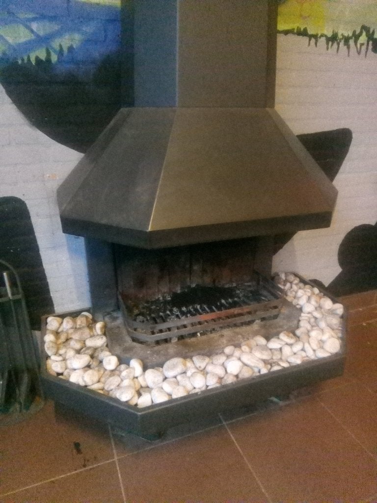 Open haard hout haard sfeervuur sfeerhaard, Huis en Inrichting, Haarden, Ophalen, Gebruikt, Vrijstaande haard, Houthaard