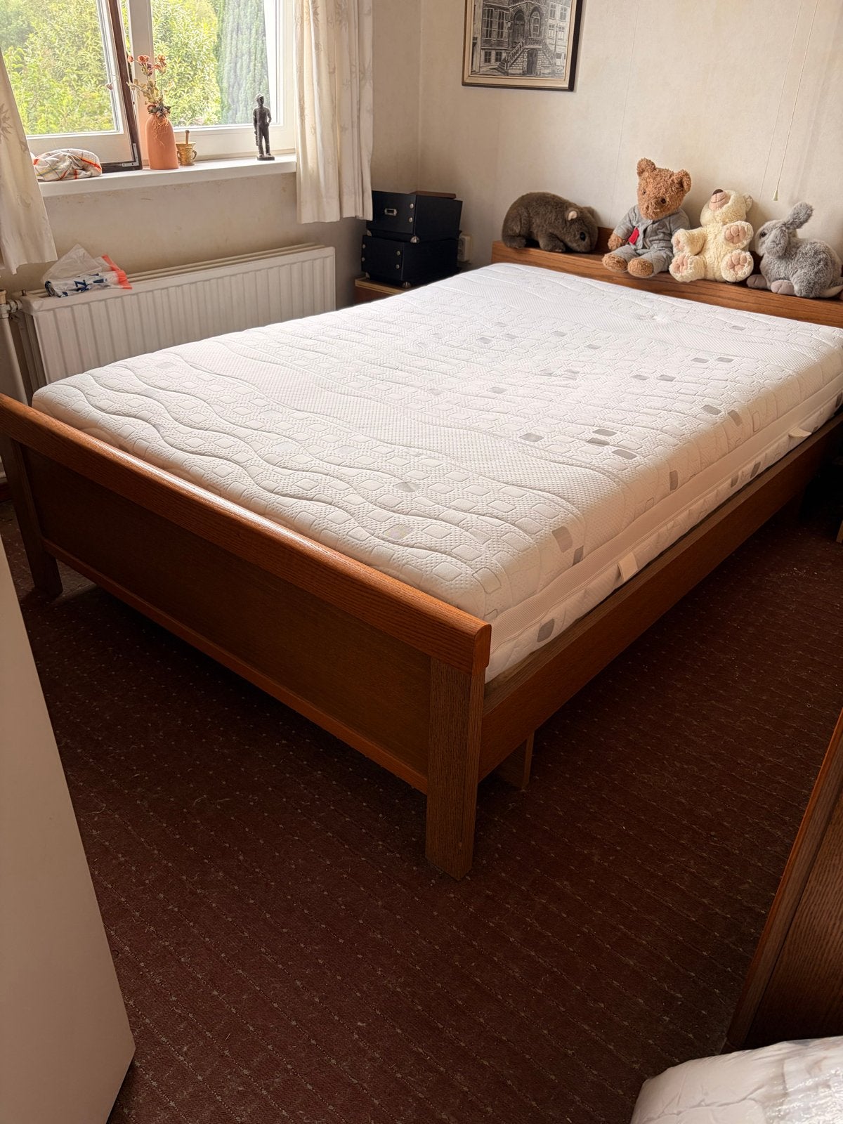 Bed 140x200cm met bijpassende kledingkast, Ophalen, Gebruikt, Tweepersoons, 140 cm