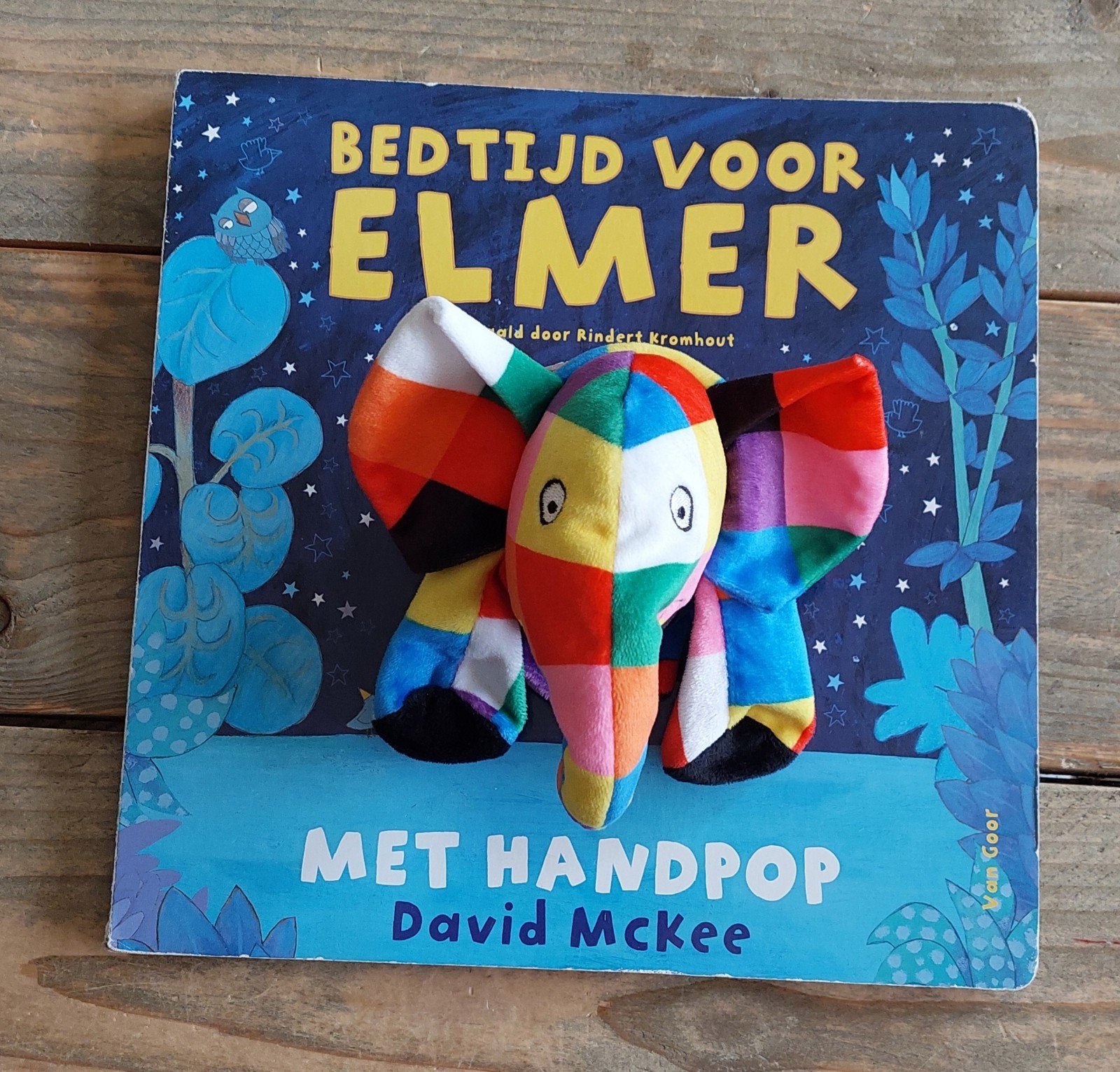 Bedtijd voor Elmer met handpop - David McKee, Boeken, Gelezen, Fictie algemeen, Jongen of Meisje, Ophalen of Verzenden