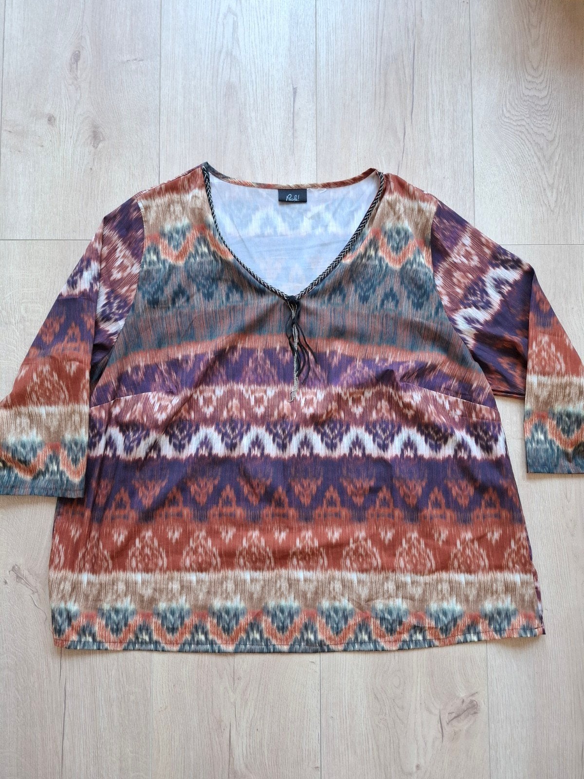 Paola boho top met ikat print shirt maat 52, Kleding | Dames, Paola, Ophalen of Verzenden, Zo goed als nieuw, Maat 46/48 (XL) of groter