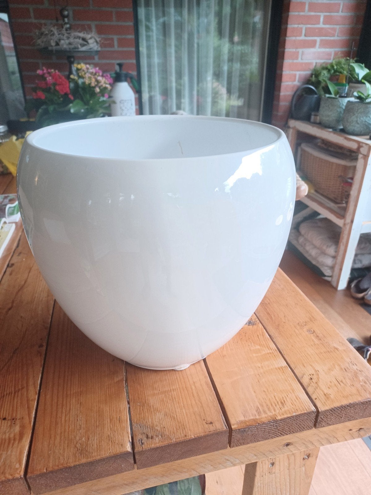 bloempot, Tuin en Terras, Bloempotten, Rond, Ophalen of Verzenden, Zo goed als nieuw, Aardewerk